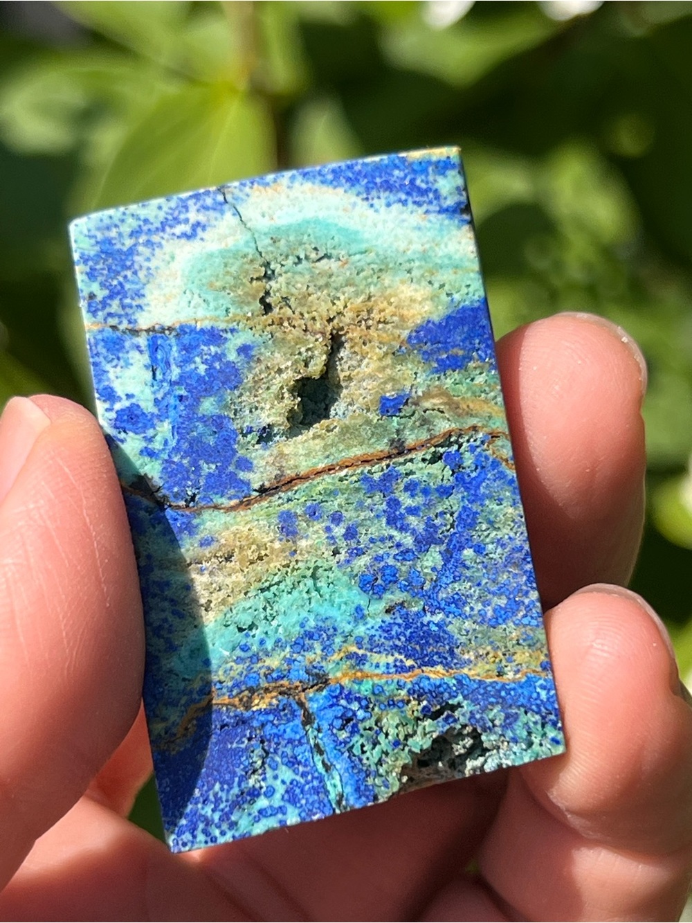 Azurite (6) slab with stand | crystal